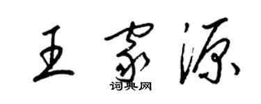 梁錦英王家源草書個性簽名怎么寫