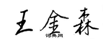 王正良王金森行書個性簽名怎么寫