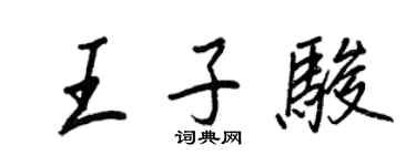 王正良王子駿行書個性簽名怎么寫