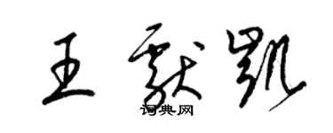 梁錦英王獻凱草書個性簽名怎么寫