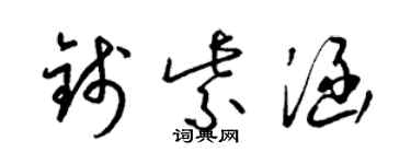 梁錦英錢紫涵草書個性簽名怎么寫