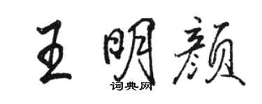 駱恆光王明顏行書個性簽名怎么寫