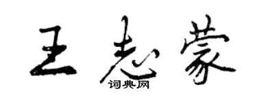 曾慶福王志蒙行書個性簽名怎么寫