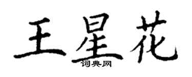 丁謙王星花楷書個性簽名怎么寫