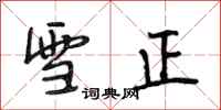 段相林雪正行書怎么寫