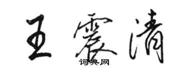 駱恆光王震清行書個性簽名怎么寫