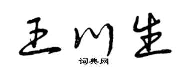 曾慶福王川生草書個性簽名怎么寫