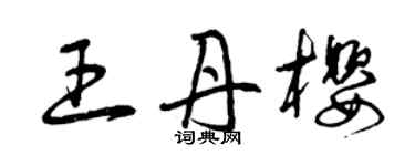 曾慶福王丹櫻草書個性簽名怎么寫