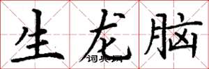丁謙生龍腦楷書怎么寫