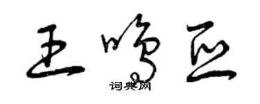 曾慶福王鳴亞草書個性簽名怎么寫