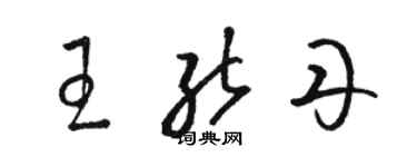 駱恆光王能丹草書個性簽名怎么寫