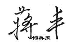 駱恆光蔣豐行書個性簽名怎么寫