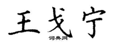 丁謙王戈寧楷書個性簽名怎么寫