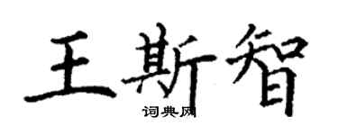 丁謙王斯智楷書個性簽名怎么寫