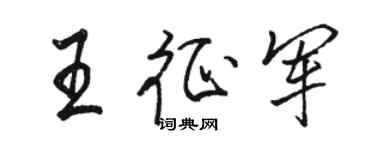 駱恆光王征軍行書個性簽名怎么寫