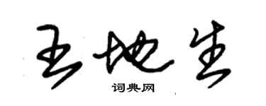 朱錫榮王地生草書個性簽名怎么寫