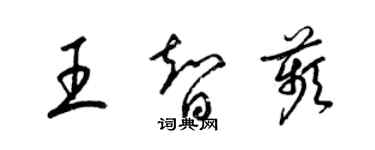 梁錦英王智苹草書個性簽名怎么寫