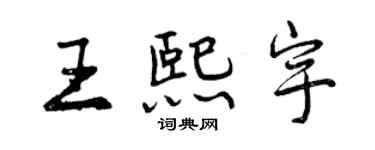 曾慶福王熙宇行書個性簽名怎么寫