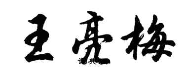 胡問遂王亮梅行書個性簽名怎么寫