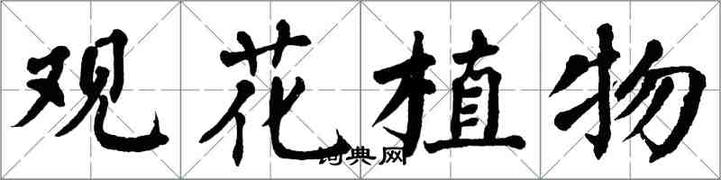 翁闓運觀花植物楷書怎么寫