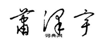 梁錦英蕭澤宇草書個性簽名怎么寫