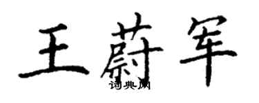 丁謙王蔚軍楷書個性簽名怎么寫