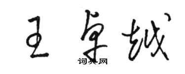 駱恆光王卓越草書個性簽名怎么寫