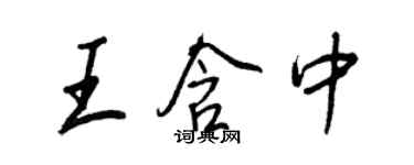 王正良王含中行書個性簽名怎么寫