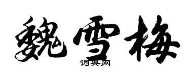 胡問遂魏雪梅行書個性簽名怎么寫