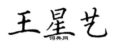 丁謙王星藝楷書個性簽名怎么寫