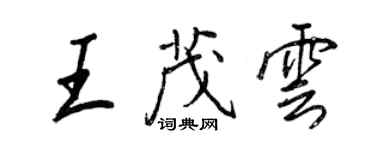 王正良王茂雲行書個性簽名怎么寫