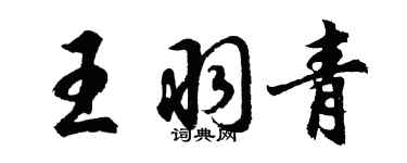胡問遂王羽青行書個性簽名怎么寫