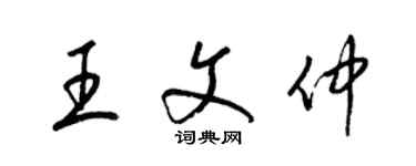 梁錦英王文仲草書個性簽名怎么寫