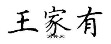 丁謙王家有楷書個性簽名怎么寫