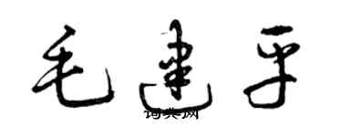 曾慶福毛建平草書個性簽名怎么寫
