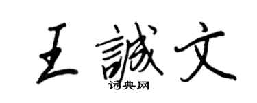 王正良王誠文行書個性簽名怎么寫