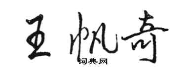 駱恆光王帆奇行書個性簽名怎么寫