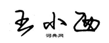 朱錫榮王小西草書個性簽名怎么寫