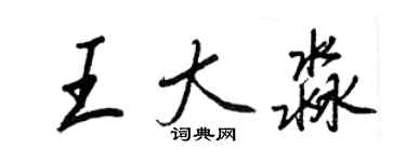 王正良王大淼行書個性簽名怎么寫