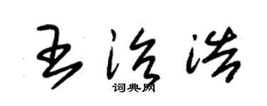 朱錫榮王治浩草書個性簽名怎么寫