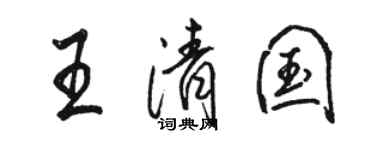 駱恆光王清國行書個性簽名怎么寫