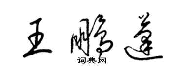 梁錦英王鵬蓬草書個性簽名怎么寫