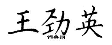 丁謙王勁英楷書個性簽名怎么寫