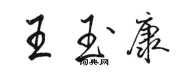 駱恆光王玉康行書個性簽名怎么寫