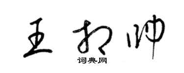 梁錦英王相帥草書個性簽名怎么寫