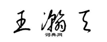 梁錦英王瀚天草書個性簽名怎么寫