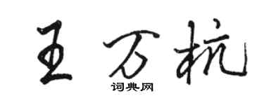 駱恆光王萬杭行書個性簽名怎么寫