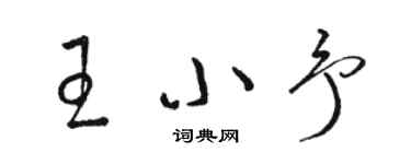 駱恆光王小予草書個性簽名怎么寫