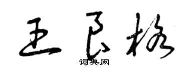 曾慶福王良格草書個性簽名怎么寫