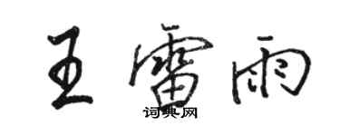 駱恆光王雷雨行書個性簽名怎么寫
